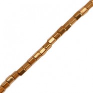 Hematite beads tube 2mm Copper gold